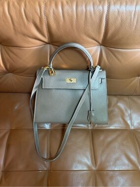 Buti Eva Women's Top Handle Leather Satchel in Taupe